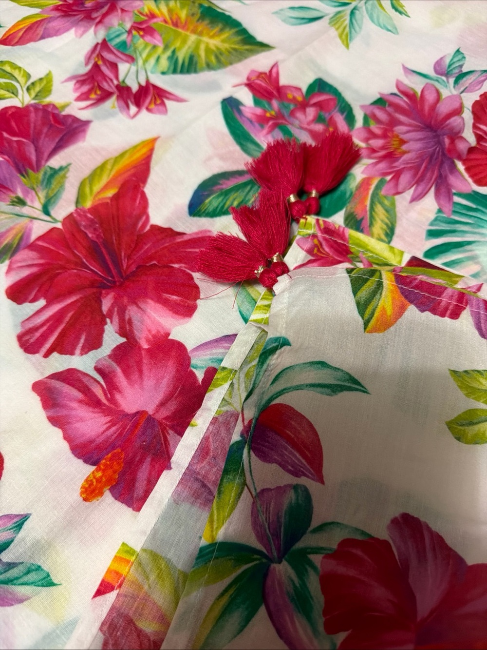 NWT Tommy Bahama Fiesta Floral Pareo Rectangular Wraparound Skirt 4.5"x57" - Picture 3 of 5